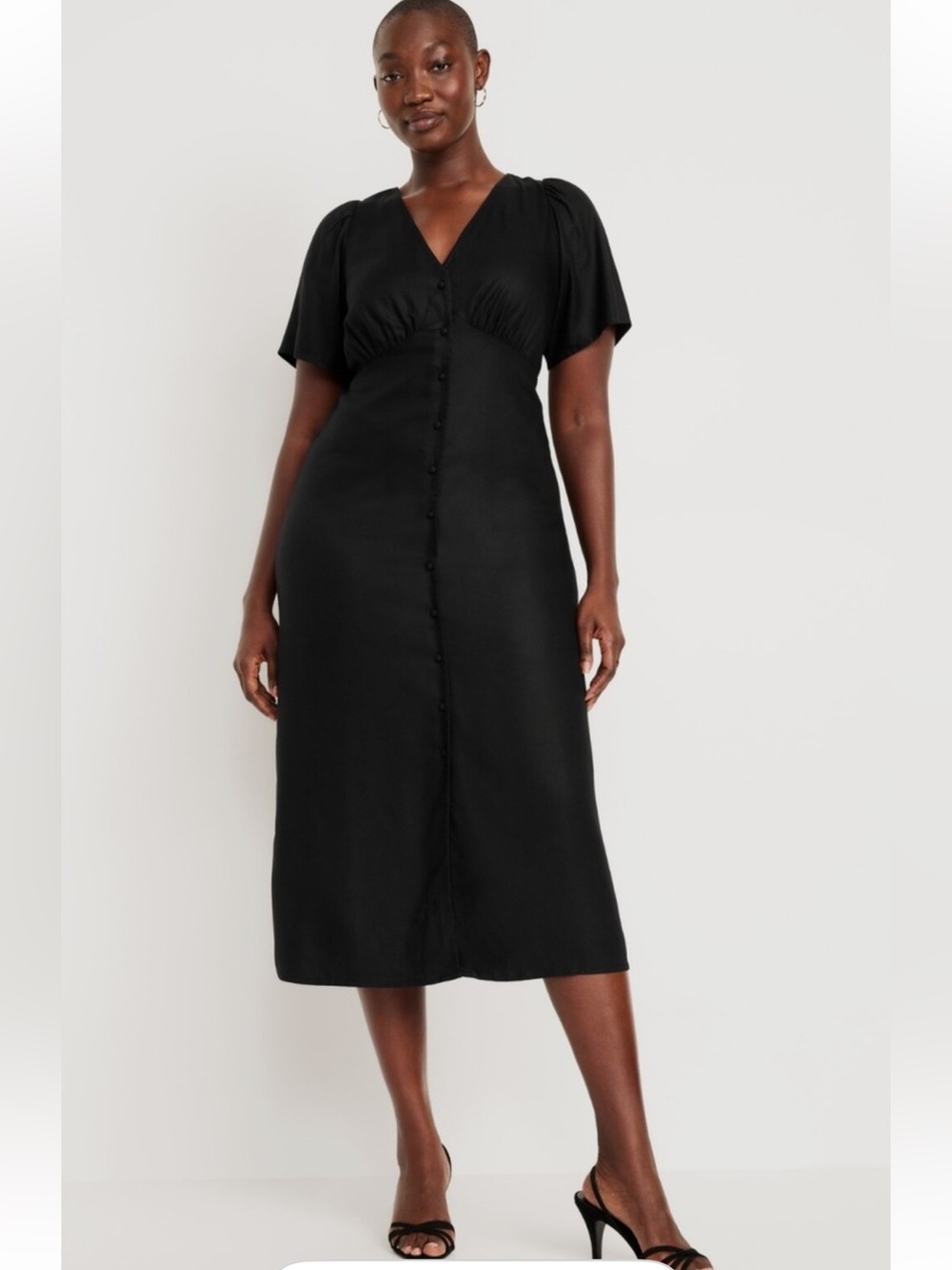 NWOT- Button Down Crepe Midi Dress